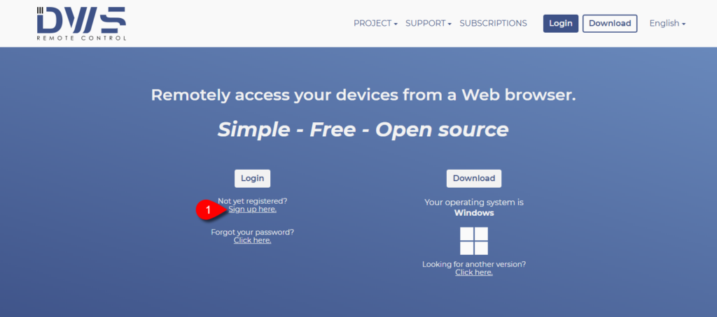 Sign-up – DWService – Docs