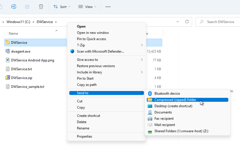 📁 Files and Folders app – Upload or download a folder – DWService – Docs